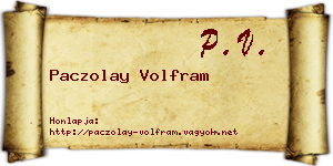 Paczolay Volfram névjegykártya